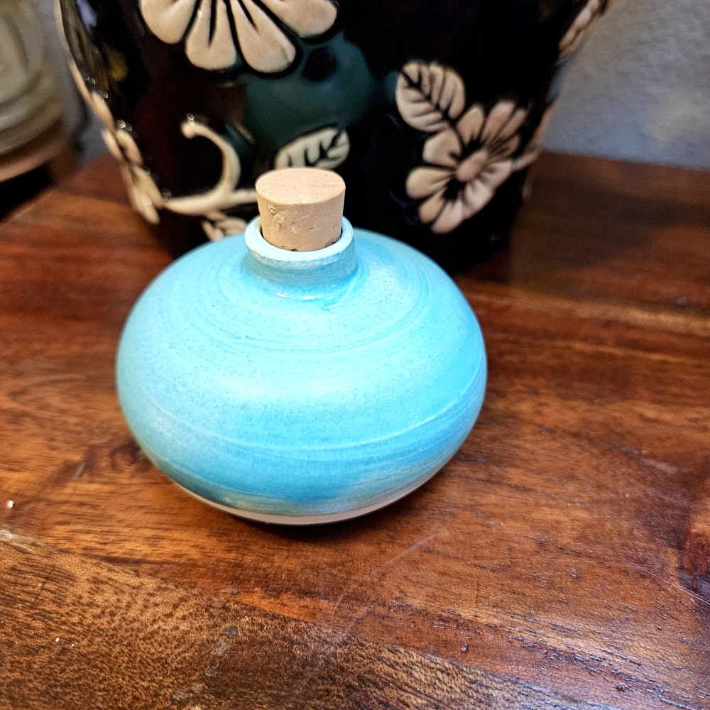 Oil Diffuser Handcrafted By French Artist Turquoise Ceramic, Avignon France